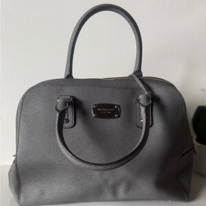 Michael Kors - Grey Leather Bowling-Style Bag-GIFTABLE